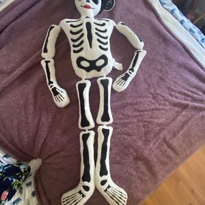 Glow in the Dark Human Size Witchy Skeleton Pillow. NWT